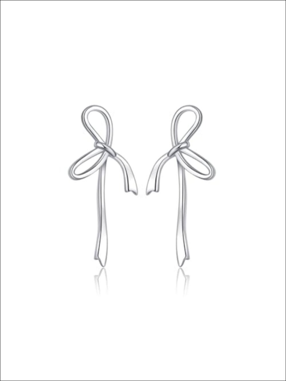 Sterling Silver Bow Stud Earrings Ribbon Bowknot Studs